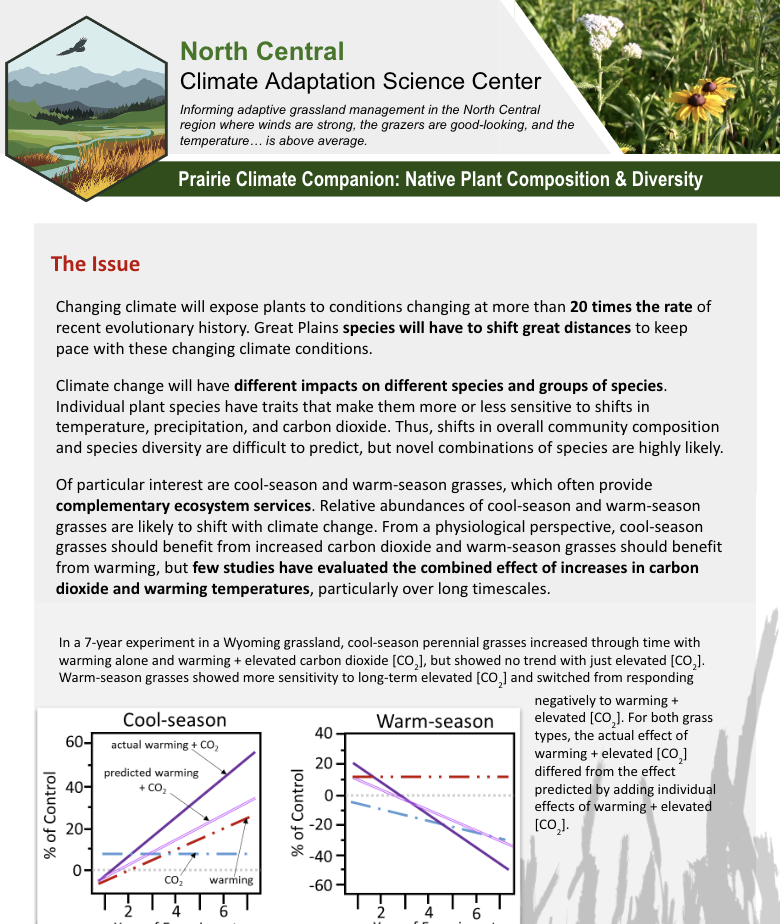 Prairie Climate Companion - Native Plant Composition and Diversity