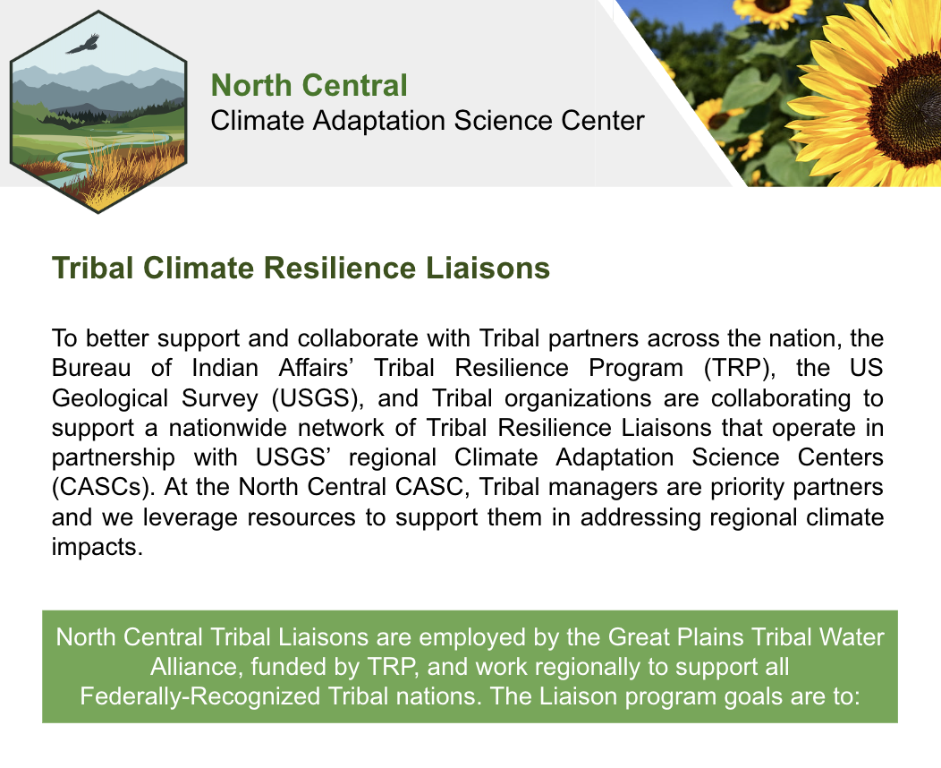 NC CASC Tribal Climate Resilience Liaisons Handout